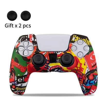 Silicone Cover Skin for PlayStation 5 Accessories for PS5 Controller Cover Thumb Grips Anti-Slip Protection Shell Skin for PS5 S
