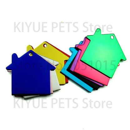 Wholesale 100X Personalized Blank Dog ID Tag Customized Dog Name Tag Phone Pet ID Tags Dog Cat Pet Military Man Tag Aluminum