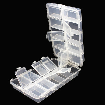16.5 X 10 X 4cm 20 Compartments Plastic Fishing Tackle Box for Fishing Lures Baits / Hooks Storage, Transparent Fishing Case