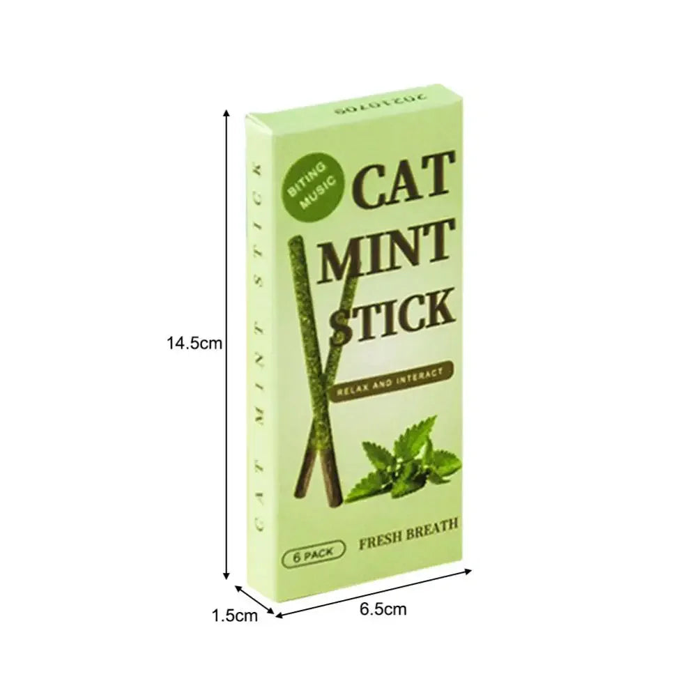 6pcs Natural Matatabi Cat Stick Mint Caught Bite Excited Rods Silvervine for Cat Teeth Cleaning Treating Pet Supply Cat Toys
