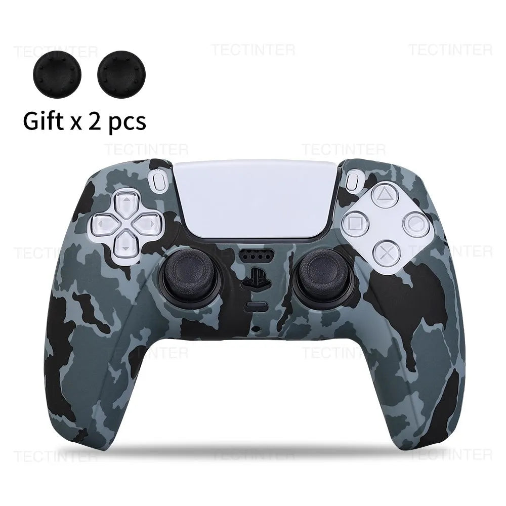 Silicone Cover Skin for PlayStation 5 Accessories for PS5 Controller Cover Thumb Grips Anti-Slip Protection Shell Skin for PS5 S