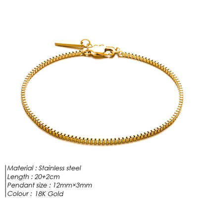 EMANCO Men's Personalized Creative Fashion Box Chain Bracelet European and American Punk Jewelry Wholesale Direct Sale