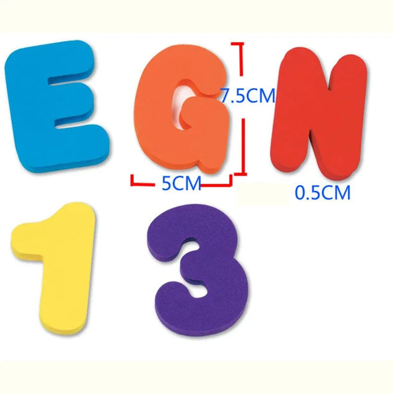 36Pcs/Set Alphanumeric Letter Bath Toy 3D Puzzle Baby Bath Toys Soft EVA Kids Baby Water Toys for Bathroom Early Educational Toy