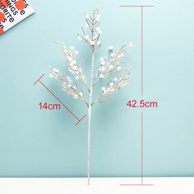 Christmas Simulation Berry Artificial Pine Needles Red Berry Flower Branch Shopwindow Holiday Decorations Home Decor Accessories