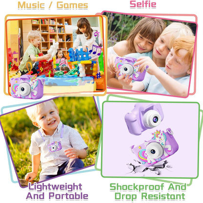Kids Digital Camera with 2-Inch Screen 1080P HD Video and 32GB Card