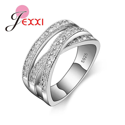 Big Sale Brand Fashion Original Design 925 Sterling Silver Jewelry Cubic Zircon Crystal Engagement Wedding Rings for Women Y2K
