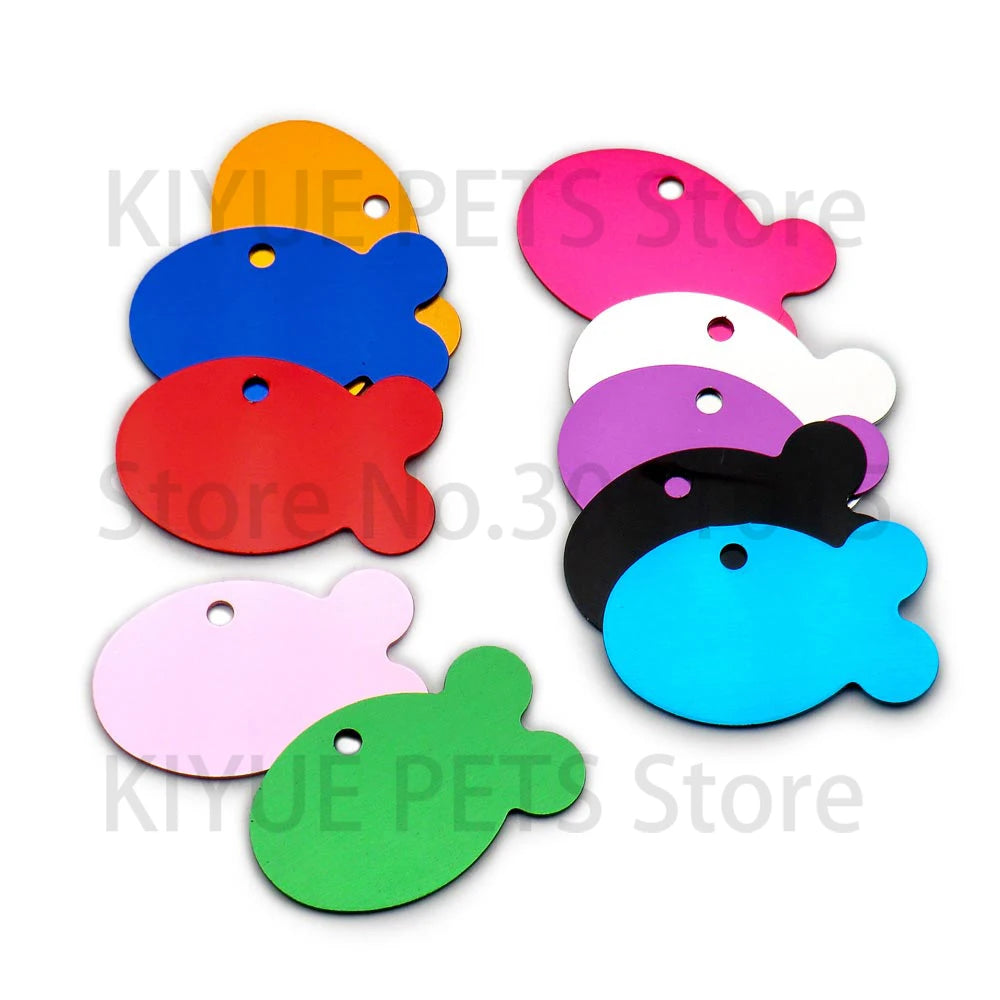Wholesale 100X Personalized Blank Dog ID Tag Customized Dog Name Tag Phone Pet ID Tags Dog Cat Pet Military Man Tag Aluminum
