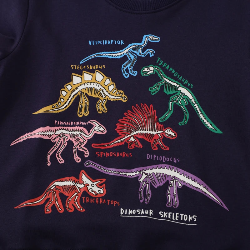 Little Maven Boys Clothes Luminous Dinosaur Baby Boys Sweatshirts Cotton Causal Noctilucous Children's Clothing for Kids