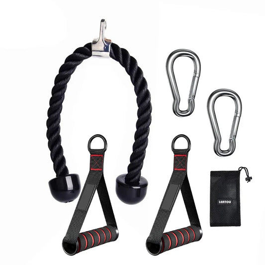 Triceps Rope Pushdown Face Pull Handles Cable Attachment Gym Fitness Cord Lat Pulldown Biceps Back Shoulder Training Rope