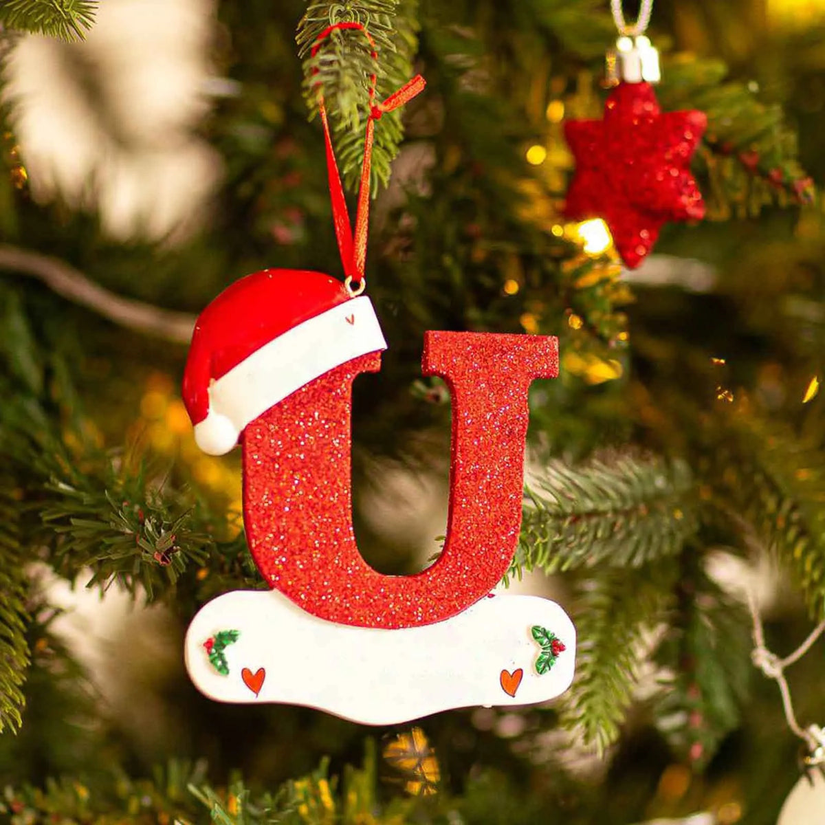 Christmas Tree Decoration Letter Pendant 26 Letters Home Holiday Acrylic DIY Pendant Xmas 2023 New Year Decor Ornament Navidad