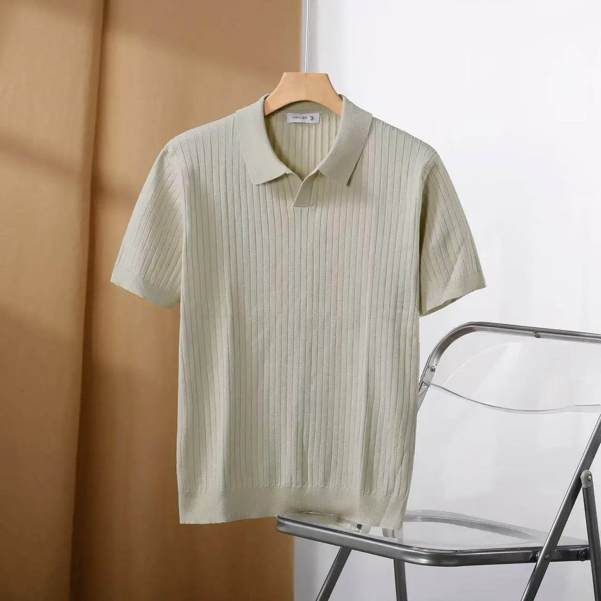 Men Slim Fit Polo Shirts Solid Stretch Sexy Collared TShirt Fashion Trendy Cotton Casual Top Summer Clothes Comfortable Stretchy