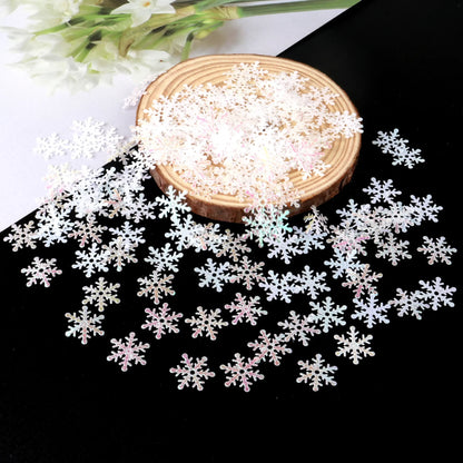 300PCS Snowflake Confetti Snowflake Glitter Confetti Decorations for Winter Party Christmas Party Supplies DIY Craft Projects