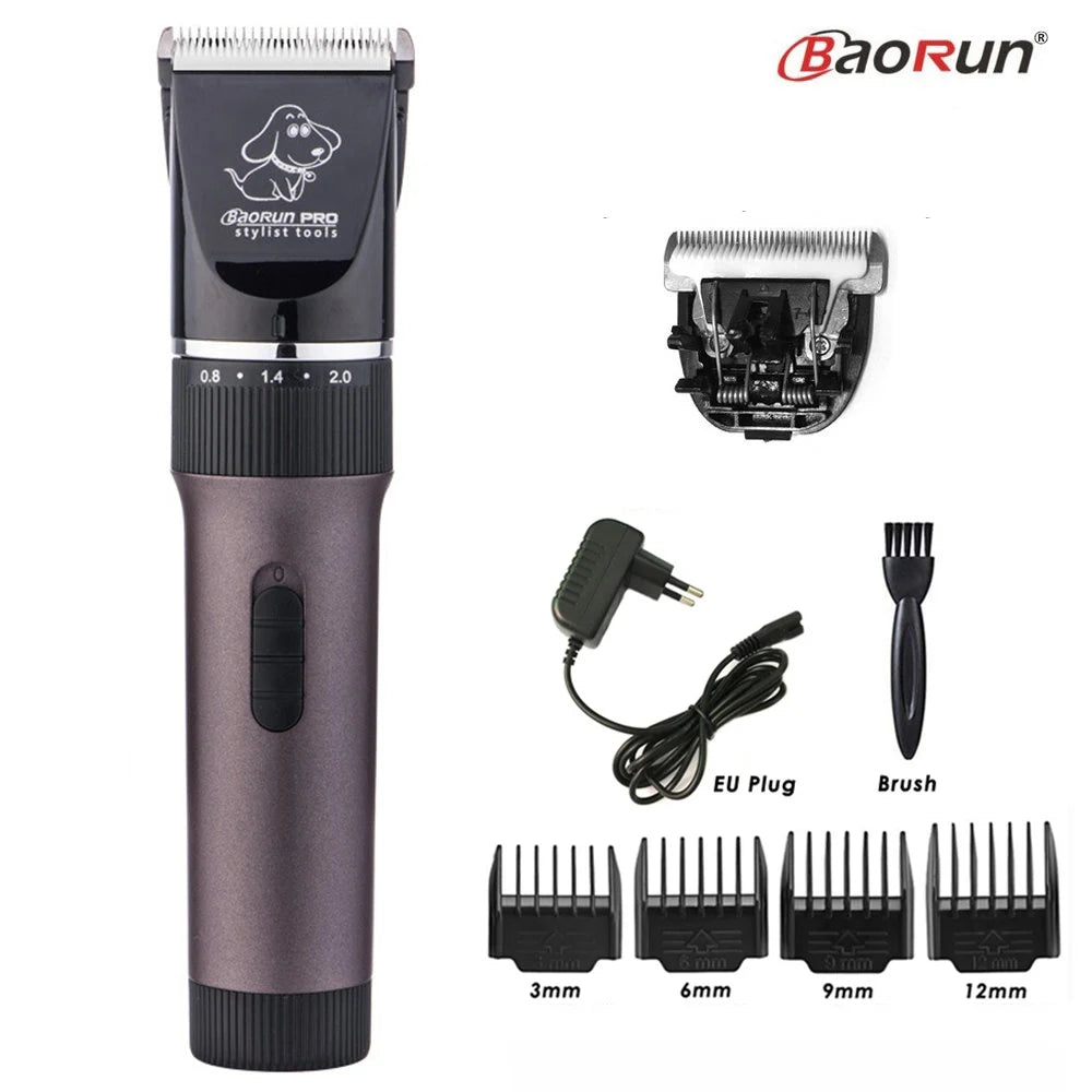 BaoRun P6 Professional Dog Hair Trimmer Rechargeable Pet Cat Grooming Clipper Shaver Low-Noise Electric Cutters Haircut Machine