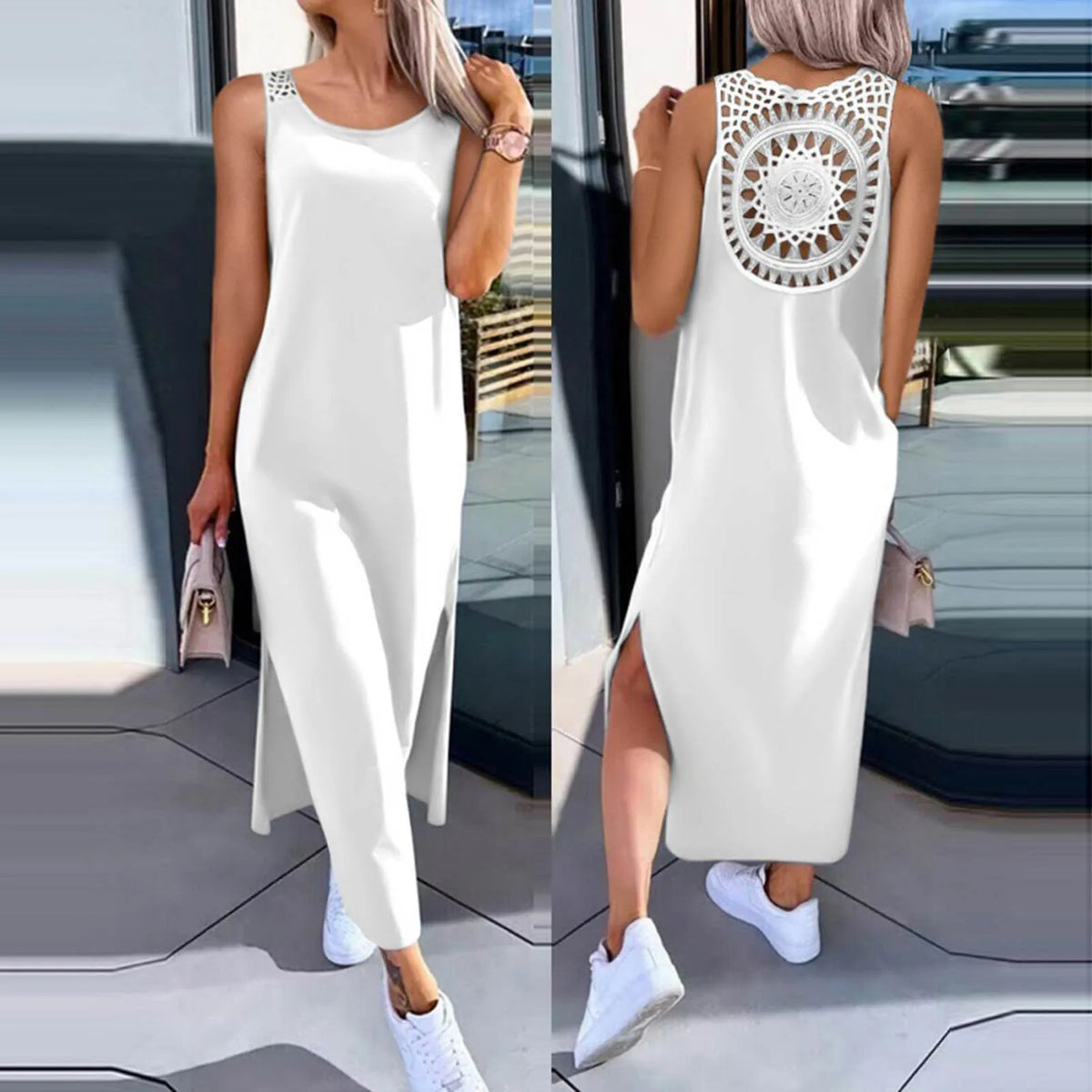 Womens Summer Dress Long Dress Casual Loose Maxi Dresses Beach Outfit 2024 Resort Women Summer Dress Sleeveless Large Nightshirt