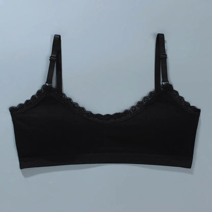 1/3pcs Girls Lace Bras Children Breathable Underwear Kids Tube Tops Soft Cotton-Padded Teens Youth Girls Washable Bras Camisoles
