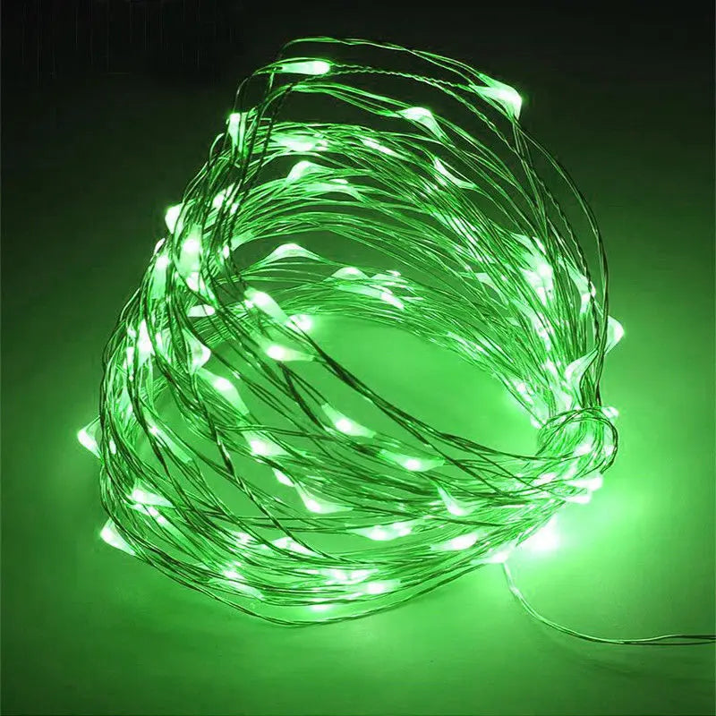 Battery Powered Copper Wire LED String Lights for Holiday Decoration
