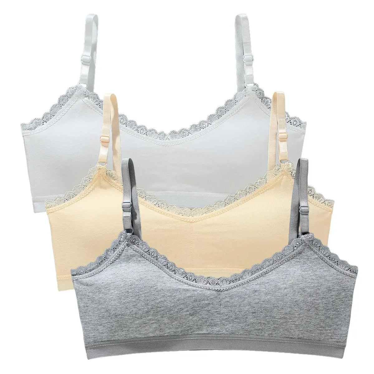 1/3pcs Girls Lace Bras Children Breathable Underwear Kids Tube Tops Soft Cotton-Padded Teens Youth Girls Washable Bras Camisoles