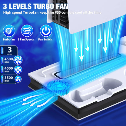 Controller Charger Dock Vertical Cooling Stand for Ps5 Slim PS5  Fast Charging Station for SONY Playstation 5 Gamepad