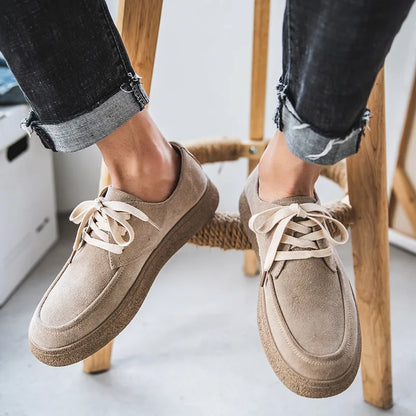 Cowhide Men's Shoes Fashionable Shoes Versatile Shoes Low Top Boots  Retro Casual Leather Shoes Men's British Work Shoes