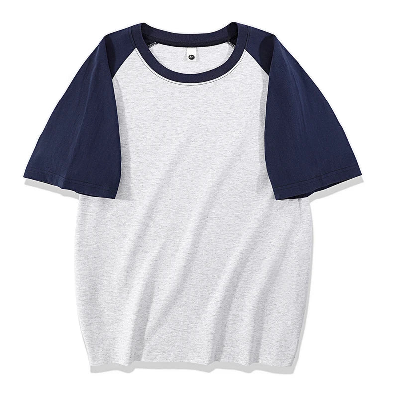 230gsm Fashion Loose Couple Short Sleeve T Shirt Summer O Neck Patchwork T Shirts Men Streetwear Overiszed Heavy Fabric Top Tees