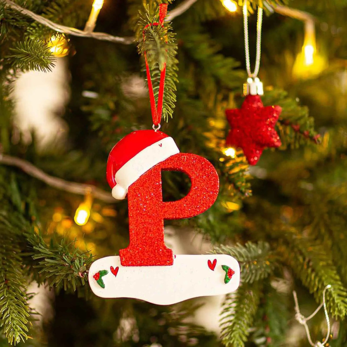 Christmas Tree Decoration Letter Pendant 26 Letters Home Holiday Acrylic DIY Pendant Xmas 2023 New Year Decor Ornament Navidad