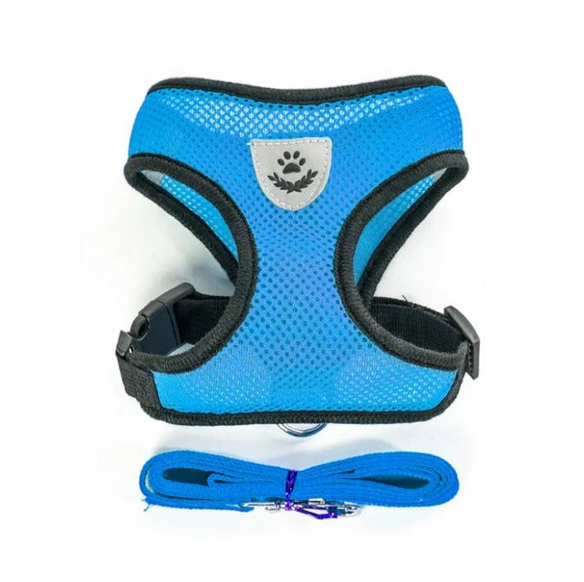 Cat Dog Harness With Lead Leash Adjustable Vest Polyester Mesh Breathable Harnesses Reflective Sti for Small Dog Cat Accessories