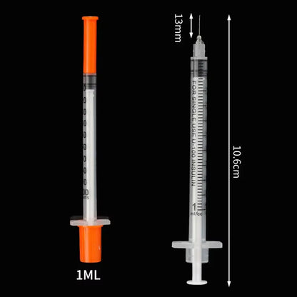 10/20pcs 0.3/0.5/1ml Disposable Plastic Veterinary Syringe Orange Cap With Needles for Pet Farm Animal Cat Dog Pig Cattle Sheep