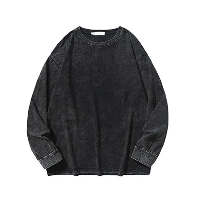 100% Cotton Men's Clothing Vintage Black Acid Wash Hoodies Men Women Oversized Hip Hop Sweatshirts Casual Pullover Y2K Clothes