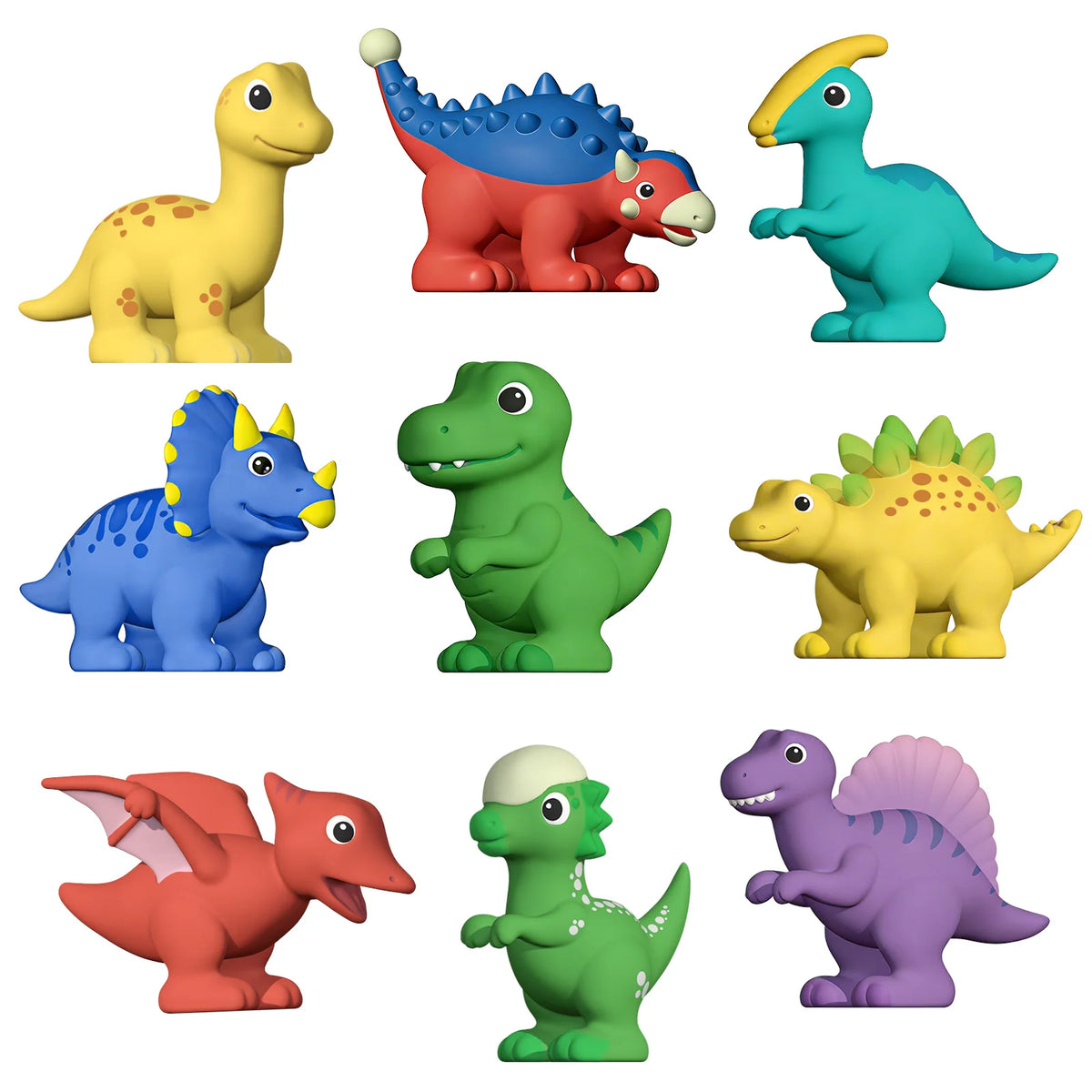 9pcs Mold-Resistant Dinosaur Toys Bathtub Shower Toys Bathing Water Play Toy for Kids Birthday Gifts