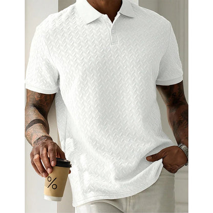 Men's Short Sleeve Polyester Polo Shirt Breathable Casual Top