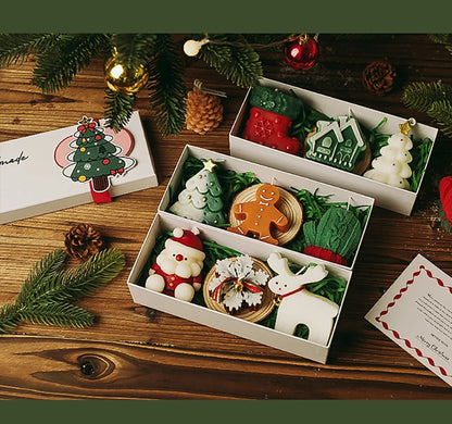 Christmas Scented Candle Decorative Christmas Candle Gift Set Holiday Aroma Candle Festive for Gifting Dining Room Christmas