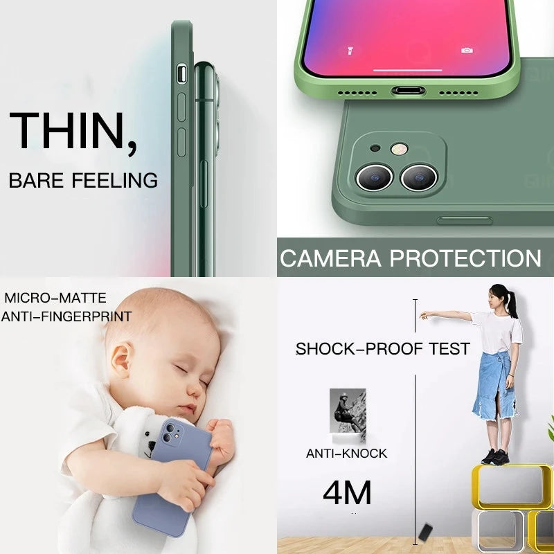 For iPhone 17 Pro Max Case iPhone 17 16 15 14 13 12 11 Pro Max Cover Matte Silicone Protective Phone Cases for iPhone 17 Air
