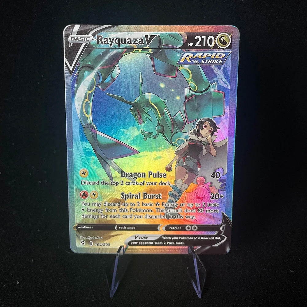 Anime PTCG Trading Card Vaporeon Lillies Clefairy Ex Gengar Vmax Rule Holographic Game Collection Card Child Holiday Gifts