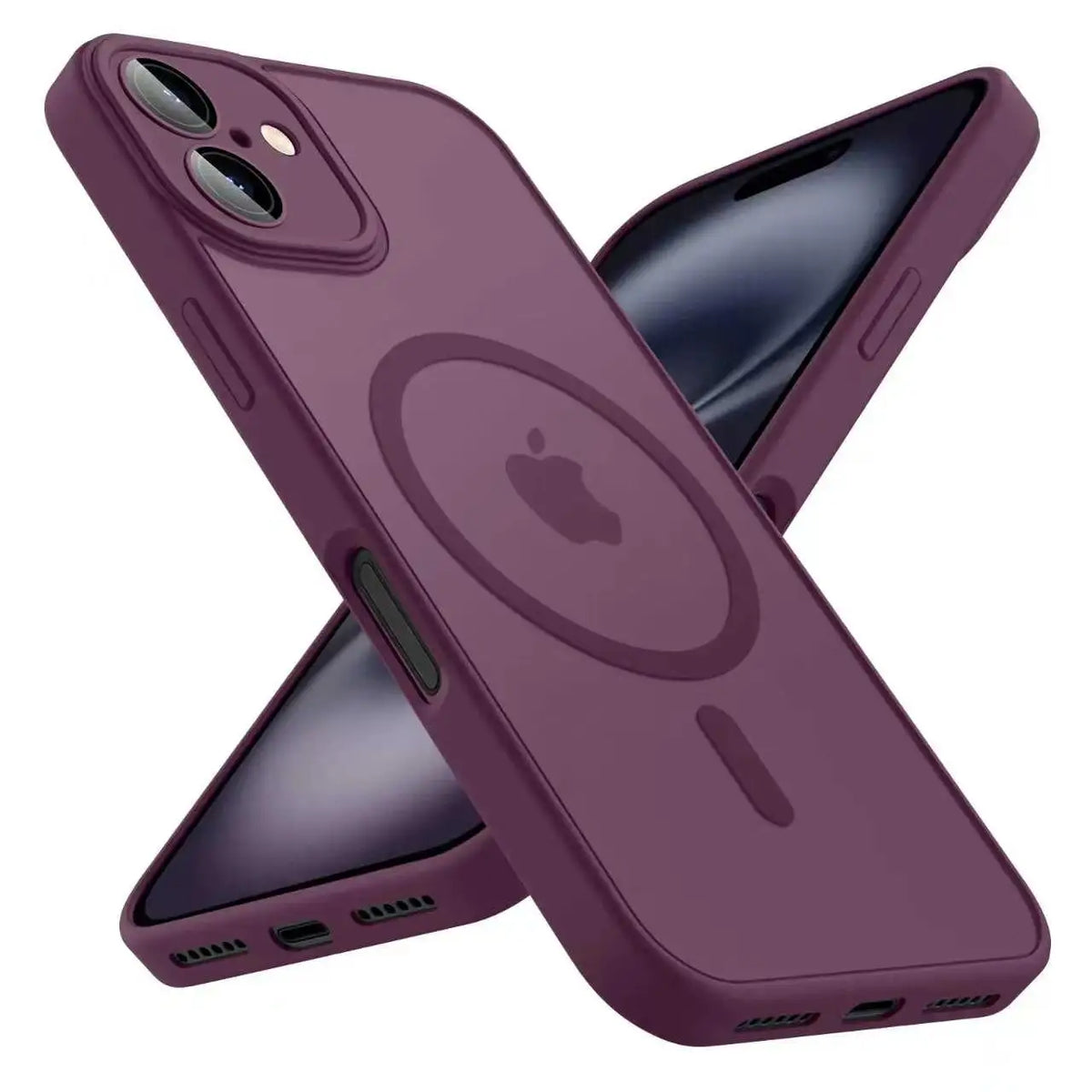 Magnetic Translucent Armor Shockproof Case for iPhone 17 16 15 14 13 12 11 18 Pro Max Plus for Magsafe Wireless Charge Cover