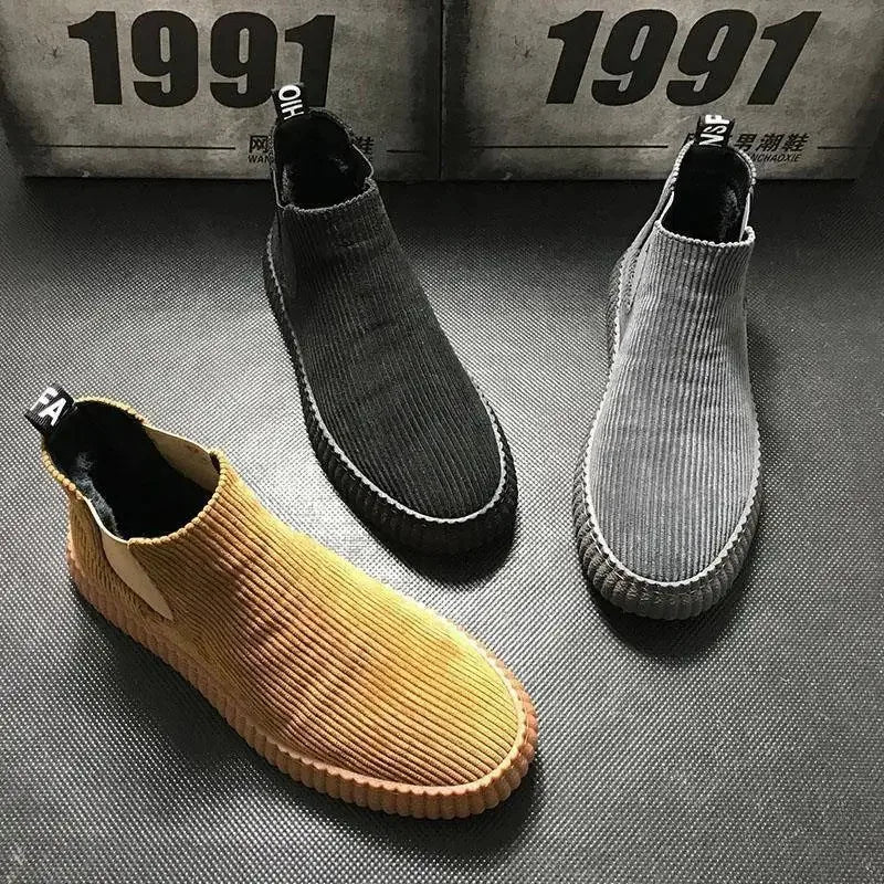 Men's Shoes Spring Autumn Winter Fashion Shoes Plush Boots Men's High Boots Men's Sports Casual Shoes Versatile Board Shoes