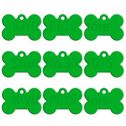 Wholesale 100Pcs Dog ID Tags Laser Engraving Bone Tags Name Plate Personalized Customized Name ID Tags Dogs Pendant Pet Tag