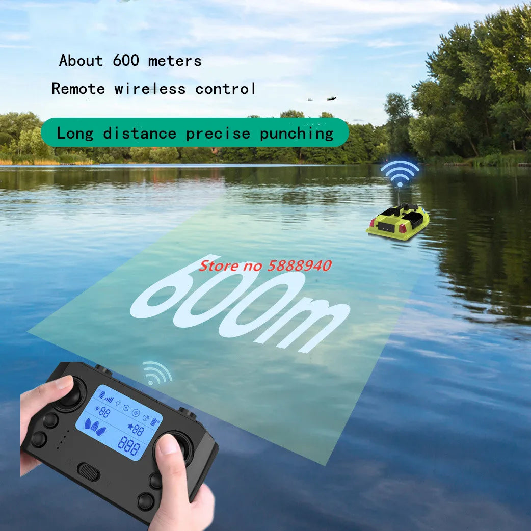 99 GPS Fishing Location RC Fishing Boat 2.4G 600M 3 Hopper Smart Speed Cruise Remote Control GPS Navigation Boat RC Nesting Boat