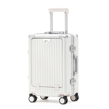 1-Piece Set 20inch Function Computer Aluminum Frame Trolley Suitcase Carry-On Luggage With Shock-Absorbing Brake, Silent Univers