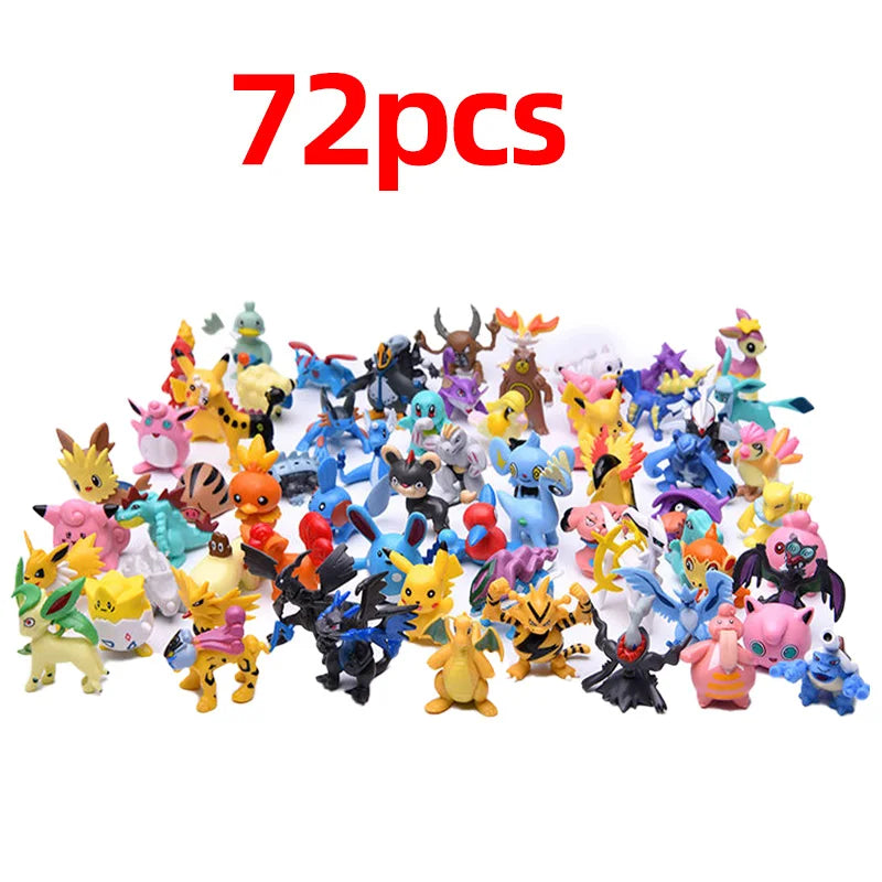144 Style Pokemon Figure Toys Anime Pikachu Action Figure Model Ornamental Decoration Collect Toys for Children's Christmas Gift