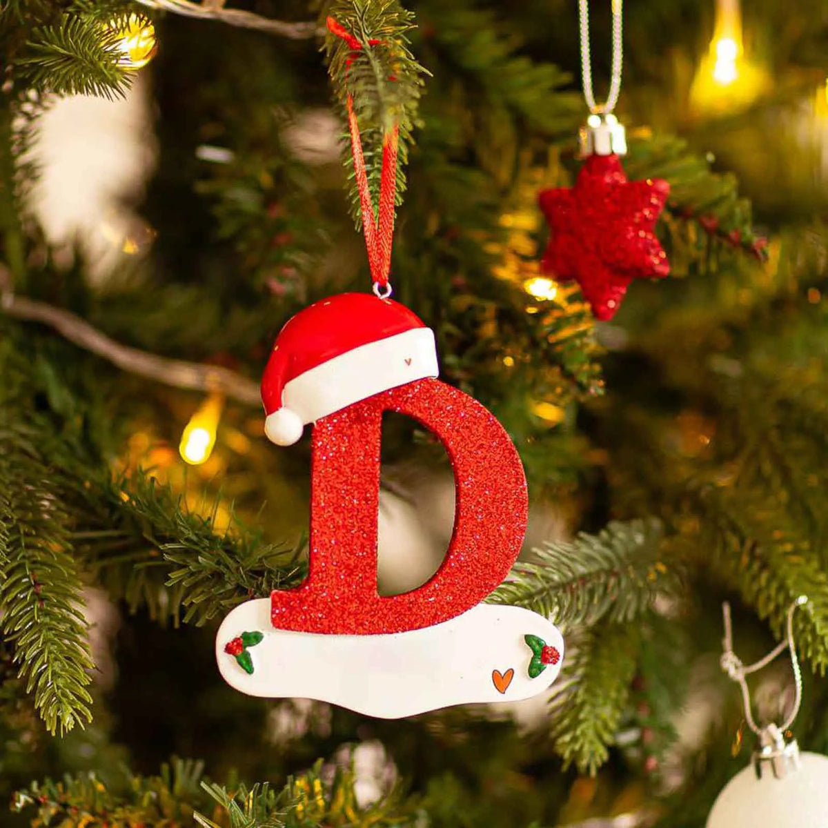 Christmas Tree Decoration Letter Pendant 26 Letters Home Holiday Acrylic DIY Pendant Xmas 2023 New Year Decor Ornament Navidad