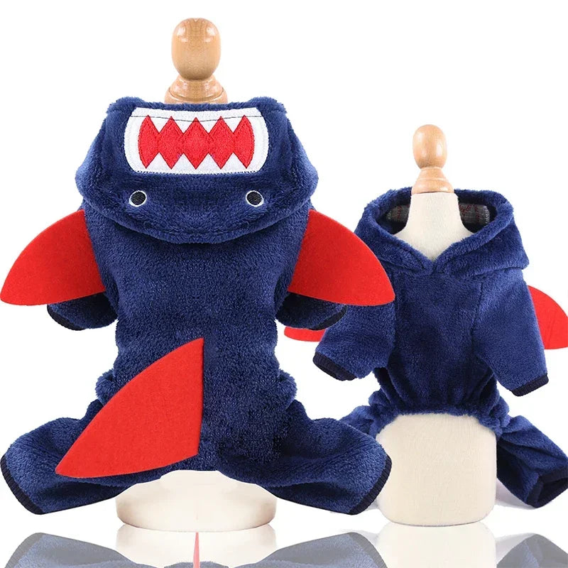 Fleece Dog Clothes Cosplay Pet Hoodies Winter Warm Dog Coat Jacket for Small Dogs Jumpsuits Chihuahua Yorkie Clothes Pet Apparel