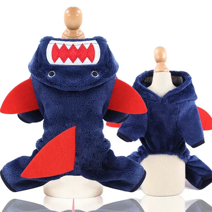 Fleece Dog Clothes Cosplay Pet Hoodies Winter Warm Dog Coat Jacket for Small Dogs Jumpsuits Chihuahua Yorkie Clothes Pet Apparel