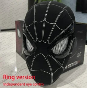 In Stock Miles Spider-Man 1:1 Scale Electronic Mask With Moving Glowing Eyes Ring Control Cosplay Toy Gift for Boys Gift