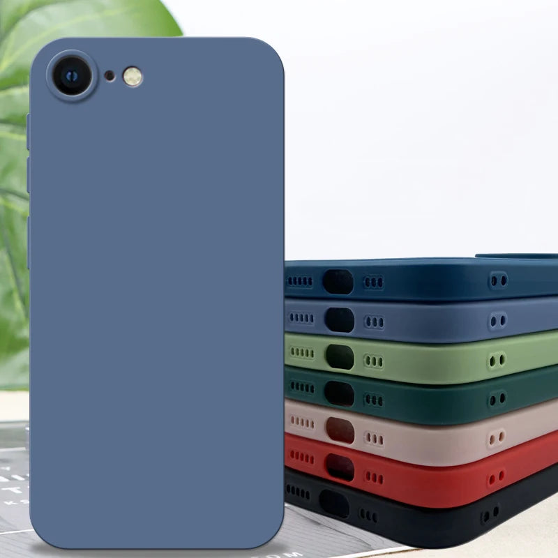 For iPhone 8 Case for iPhone SE 2022 2020 7 8 Cover Case Luxury Shockproof Soft TPU Liquid Silicone Phone Back Case for iPhone 8