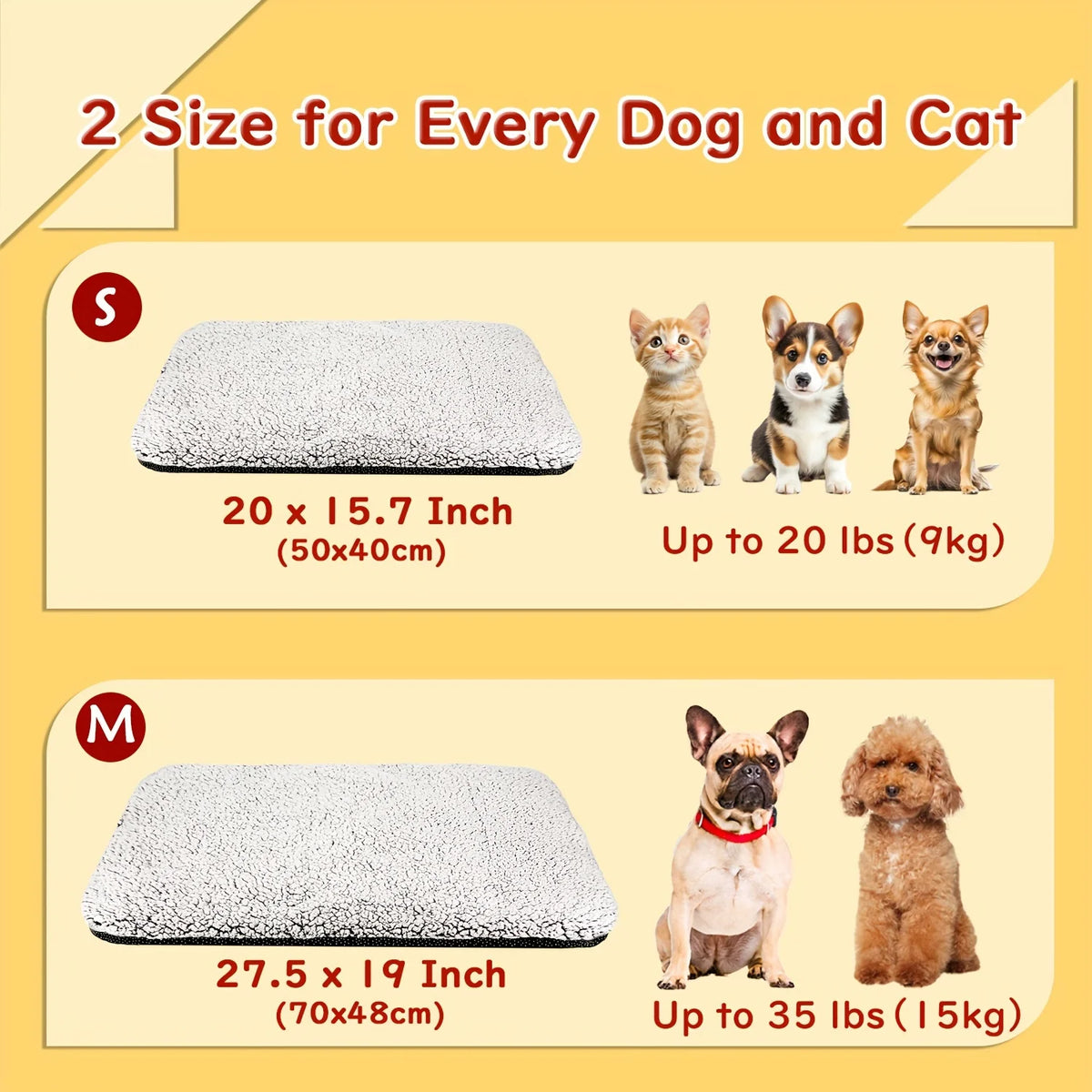 Self-Heating Pet Pads Blanket Puppy Pad Warm Cushion Mat for Cats Dogs Washable Pets With Thermal Cats Dogs Bed