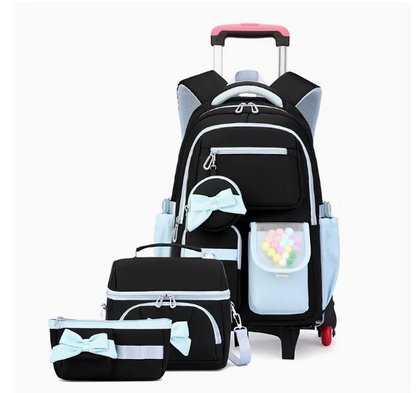 3 Pcs  School Wheele Backpack Bag Rolling Backpack for Girls Trolley Bags for Elementary Middle High School Wheeled Bookbag Girl
