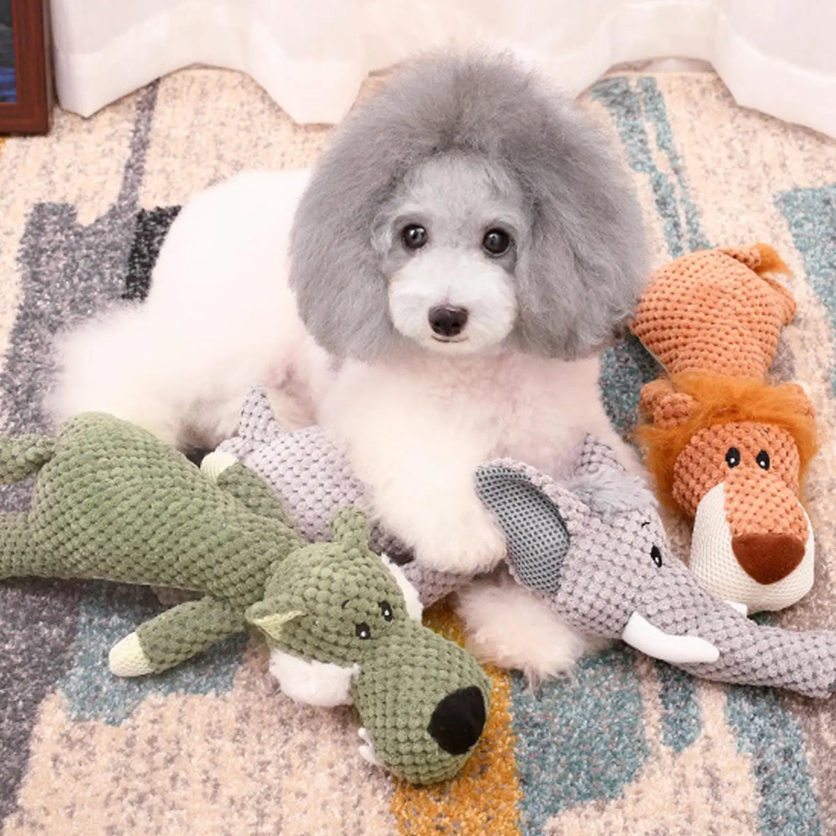 Pet Dog Toy for Large Dogs Cute Plush Squeak Stuffed Toys Fleece Durable Chewing Cute Soft Toy Pet Molar Toy Dog Accessories