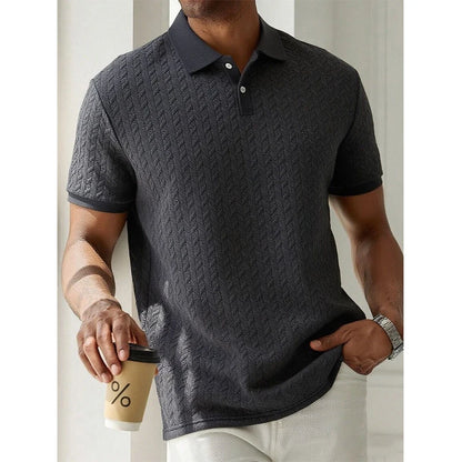 Men's Short Sleeve Polyester Polo Shirt Breathable Casual Top