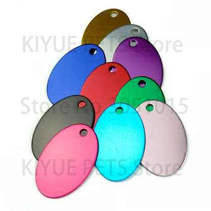 Wholesale 100X Personalized Blank Dog ID Tag Customized Dog Name Tag Phone Pet ID Tags Dog Cat Pet Military Man Tag Aluminum