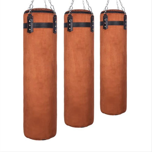 120cm Cowhide Kick Boxing Punching Bag Sandbag for Adult MMA Muay Thai Taekwondo Sport Fitness Training Exercise Equipment Boxe